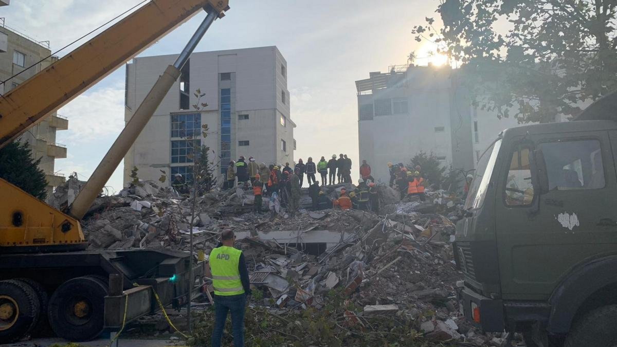 Zerstörtes Wohnhaus in Albanien nach dem Erdbeben