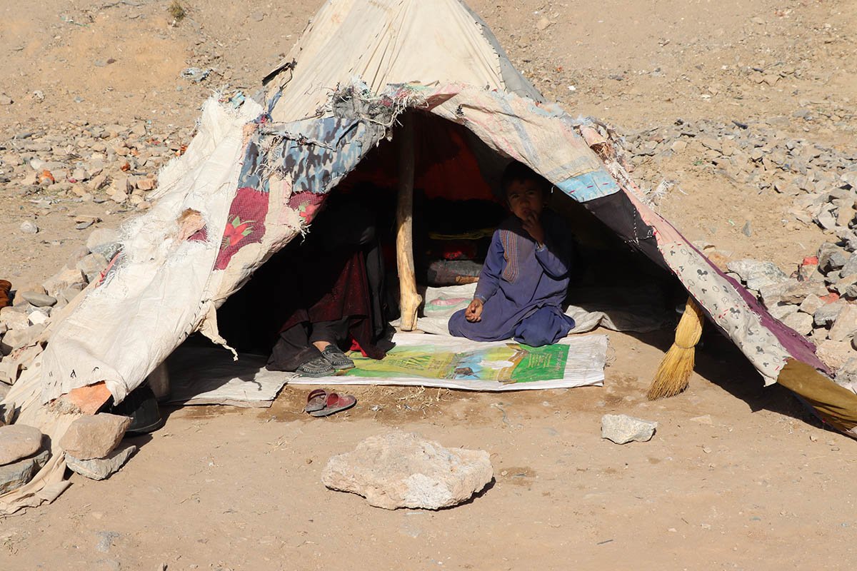 Ein Zelt in einem afghanischen Flüchtlingslager