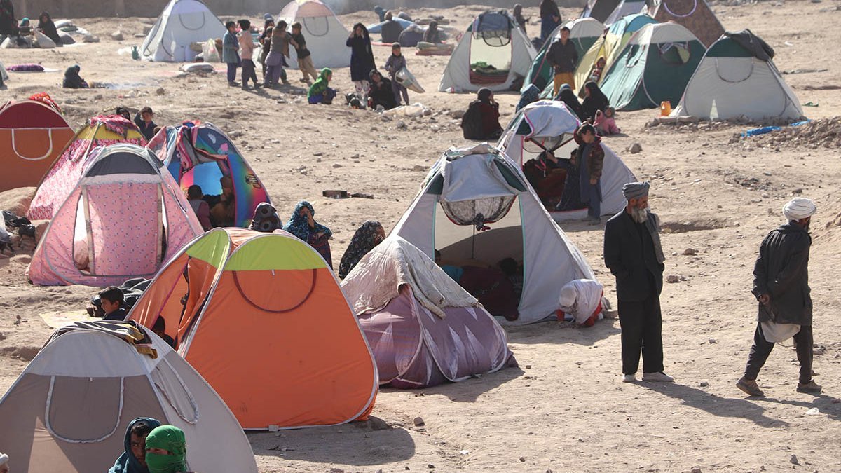 Ein Zeltlager in der Nähe der afghanischen Stadt Herat