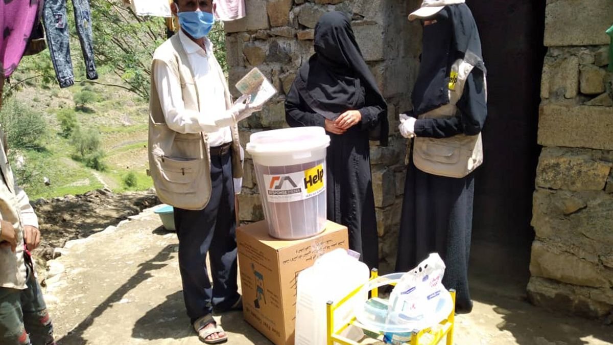 Verteilung von Handwaschstationen im Jemen