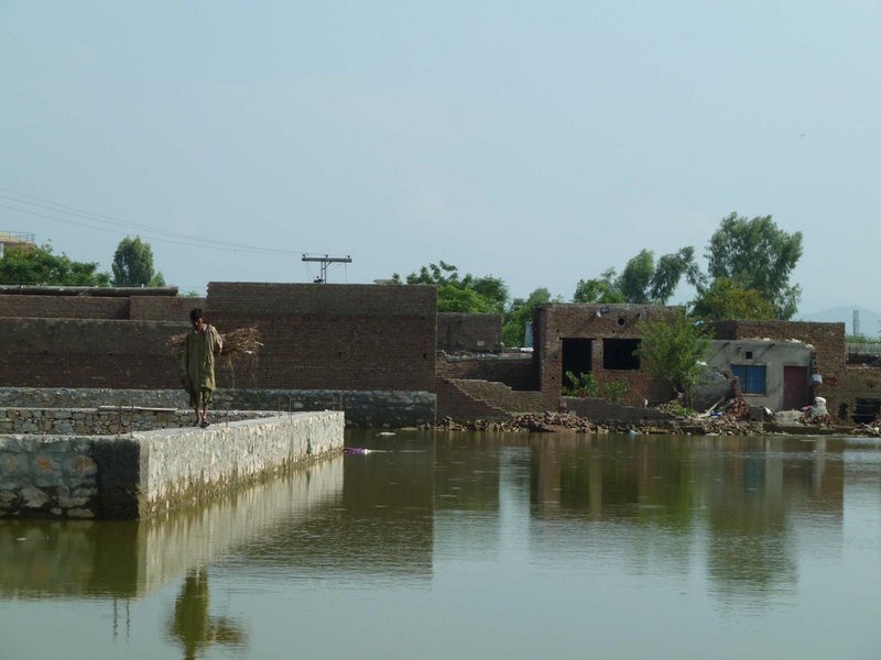 Überflutetes Dorf
