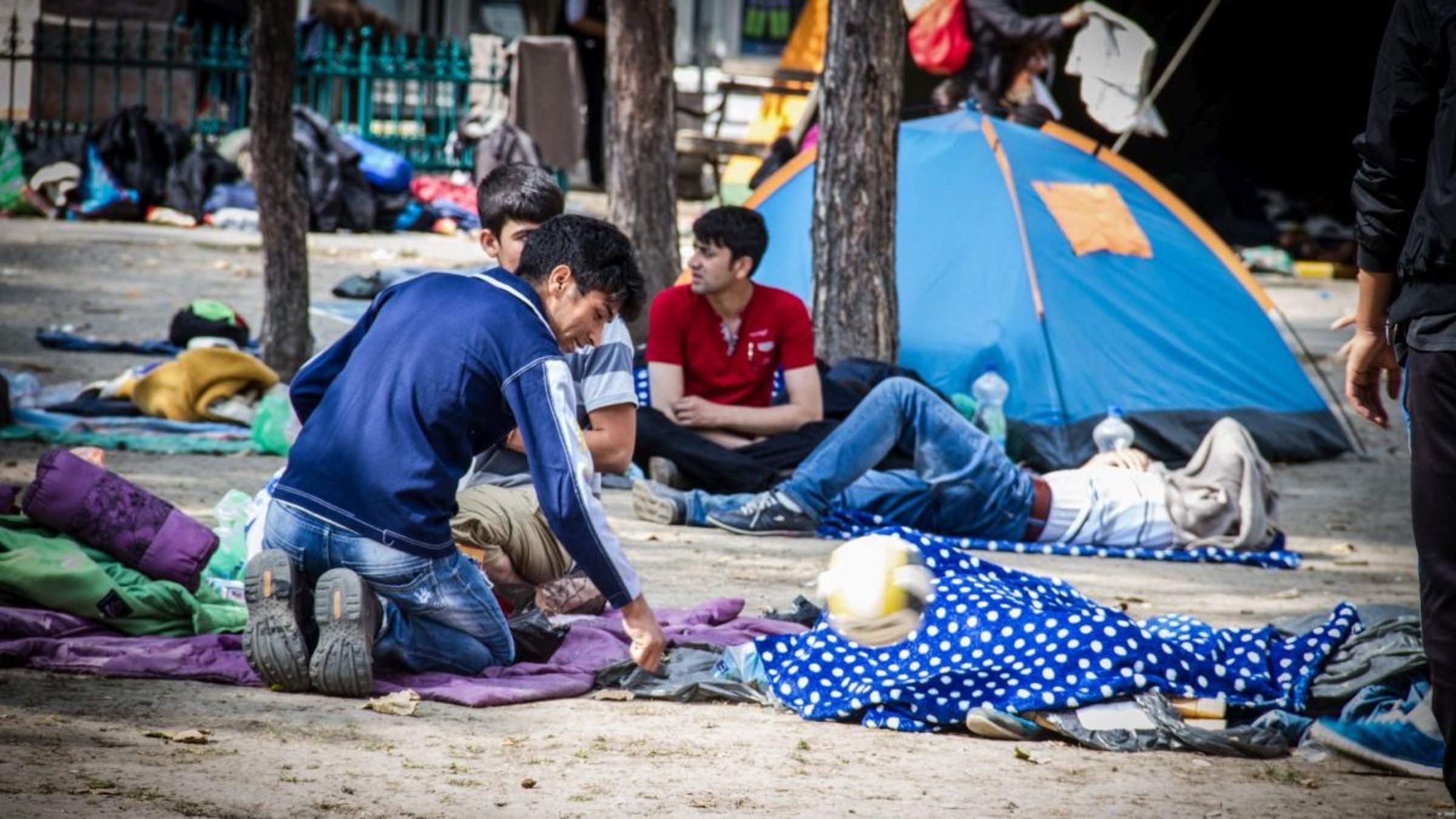 Flüchtlingscamp in Belgrad