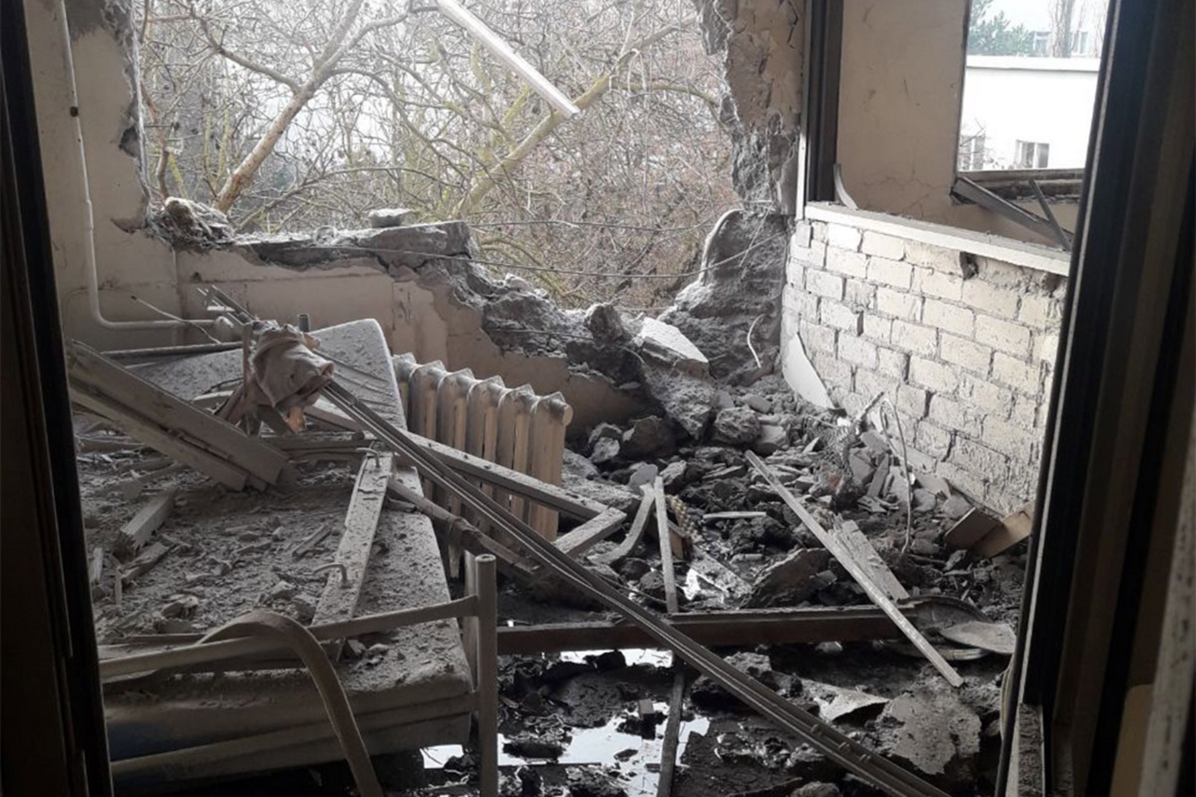 Zerstörung im Kinderkrankenhaus in Cherson