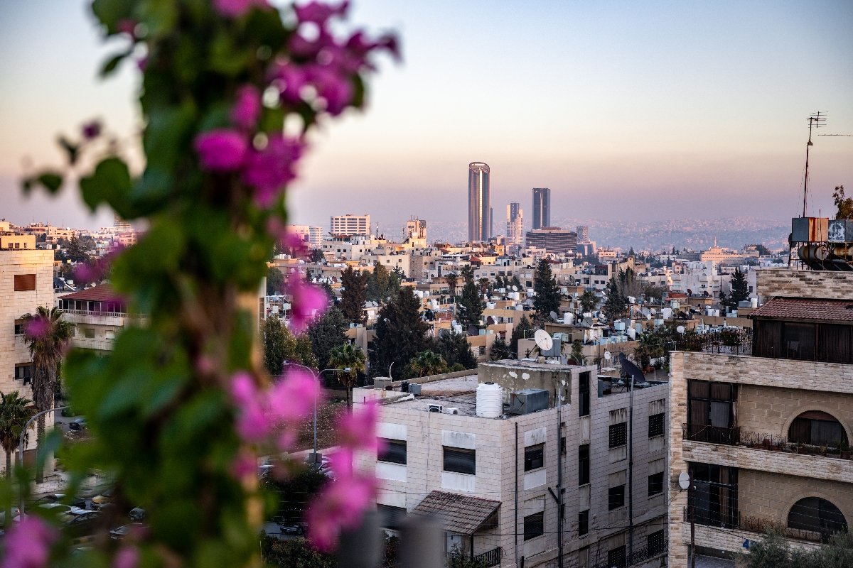 Aussicht von der Urban Gardening Farm in Jordanien
