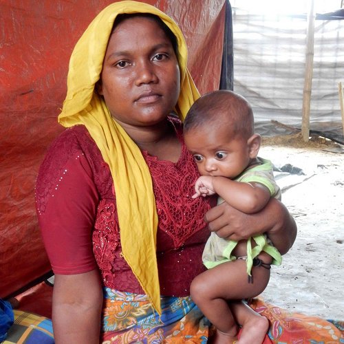 	Khadija, eine geflüchtete Rohingya-Frau aus Myanmar				