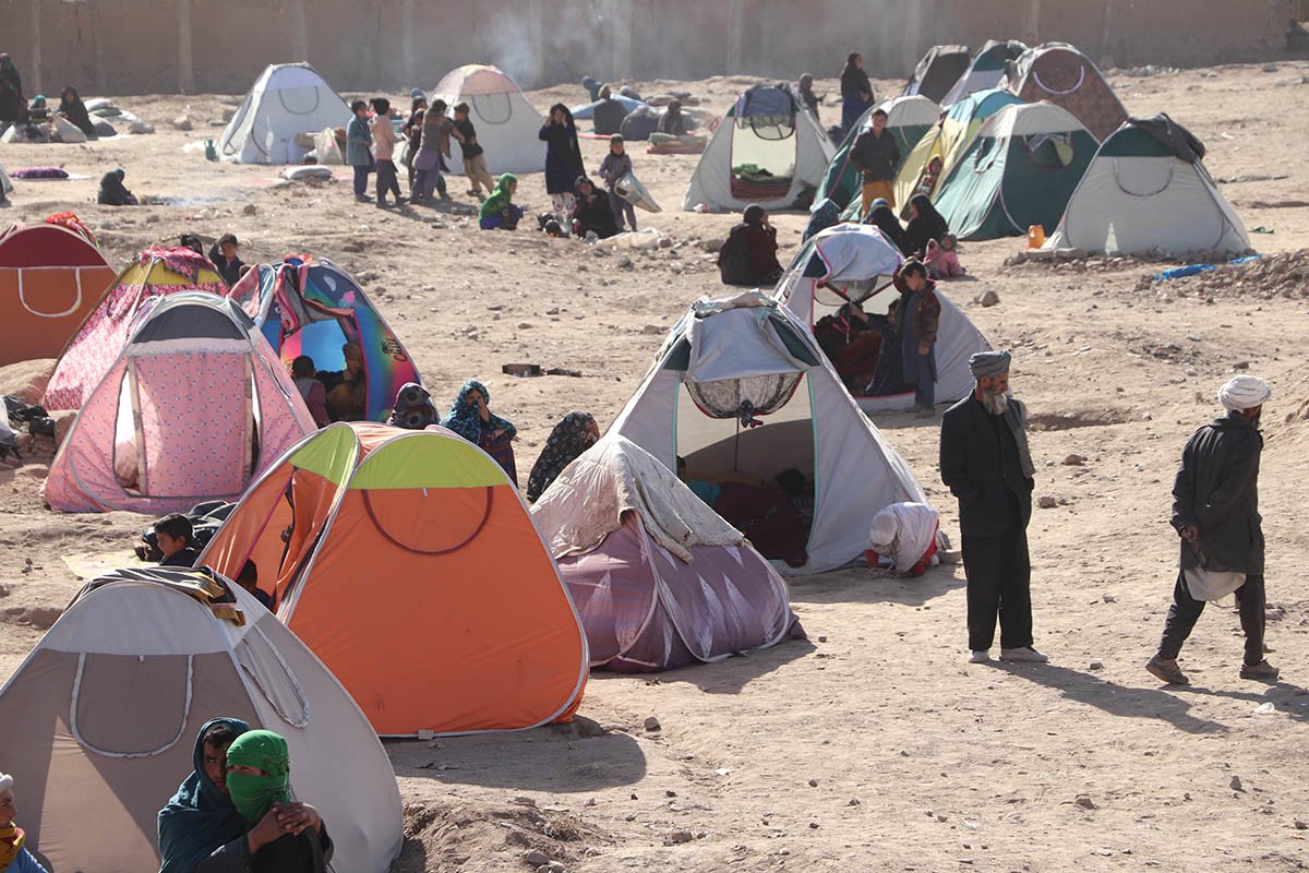 Ein Zeltlager in der Nähe der afghanischen Stadt Herat