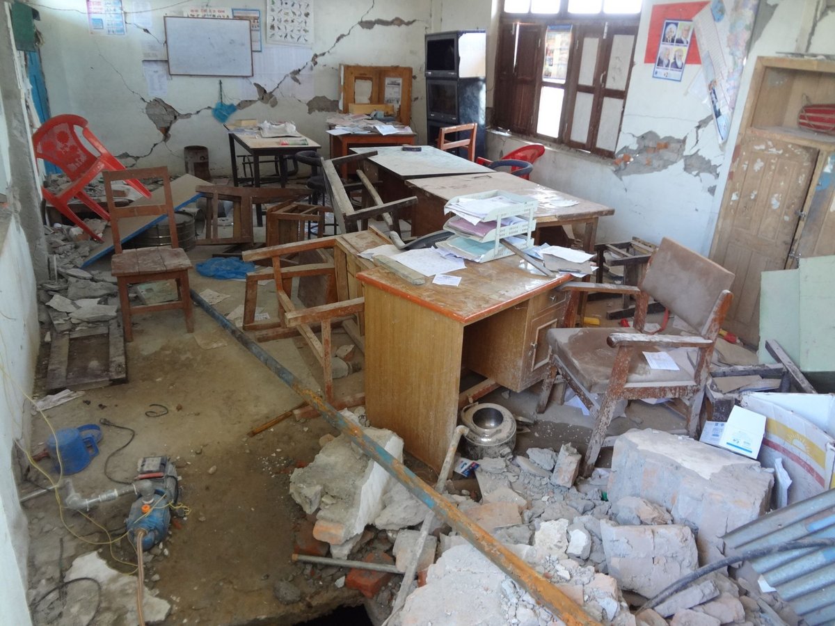 Zerstörtes Klassenzimmer