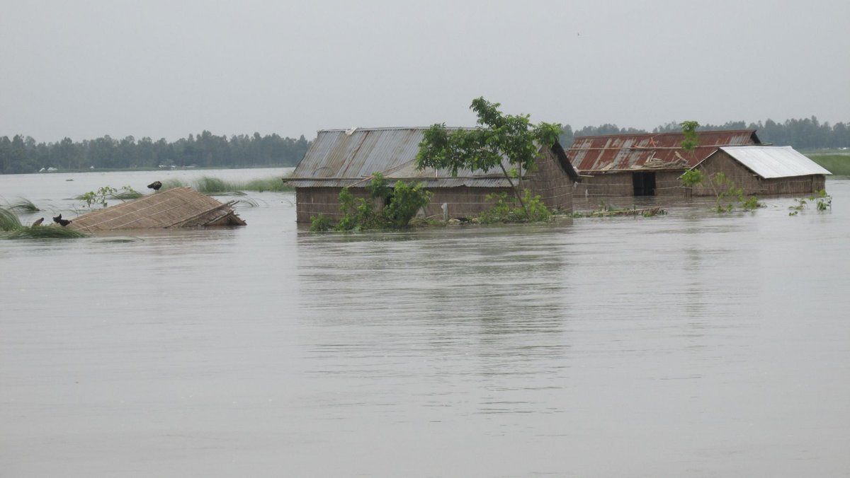 Überflutete Region in Bangladesch