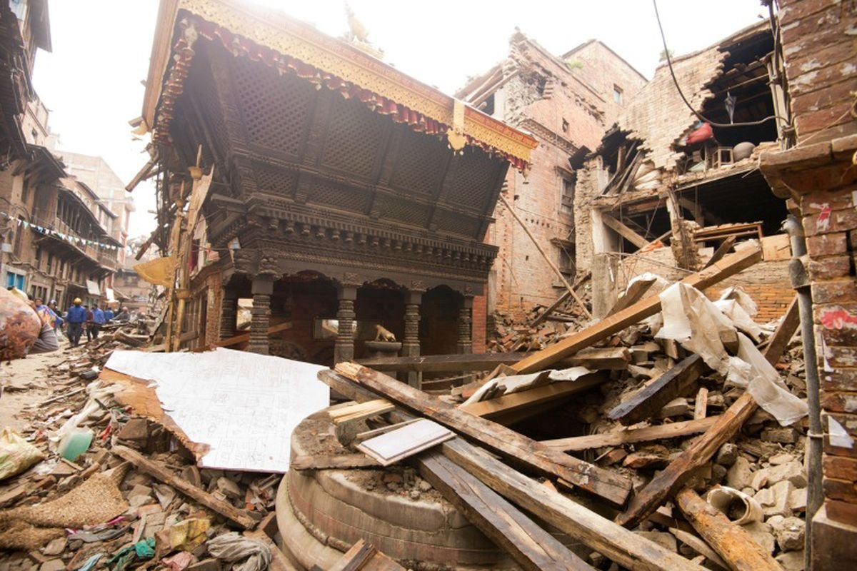 Verwüstung nach Erdbeben in Nepal