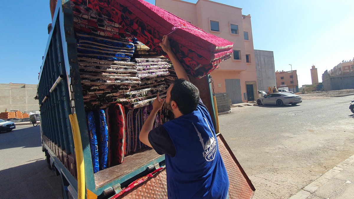 Hilfsgüter für Betroffene des Erdbebens in Marokko