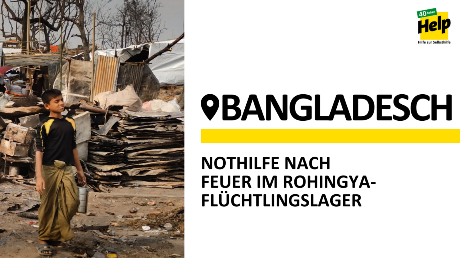 Spenden Bangladesch: Feuer im Rohingya Lager
