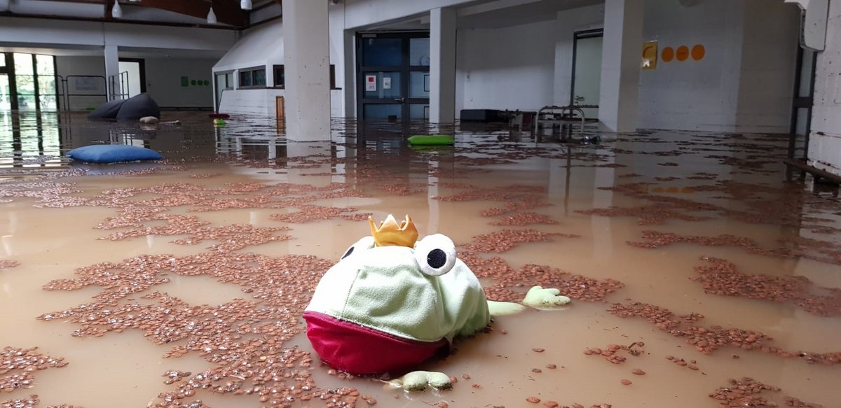 Überschwemmungen an der LVR-Paul-Klee Schule in Leichlingen