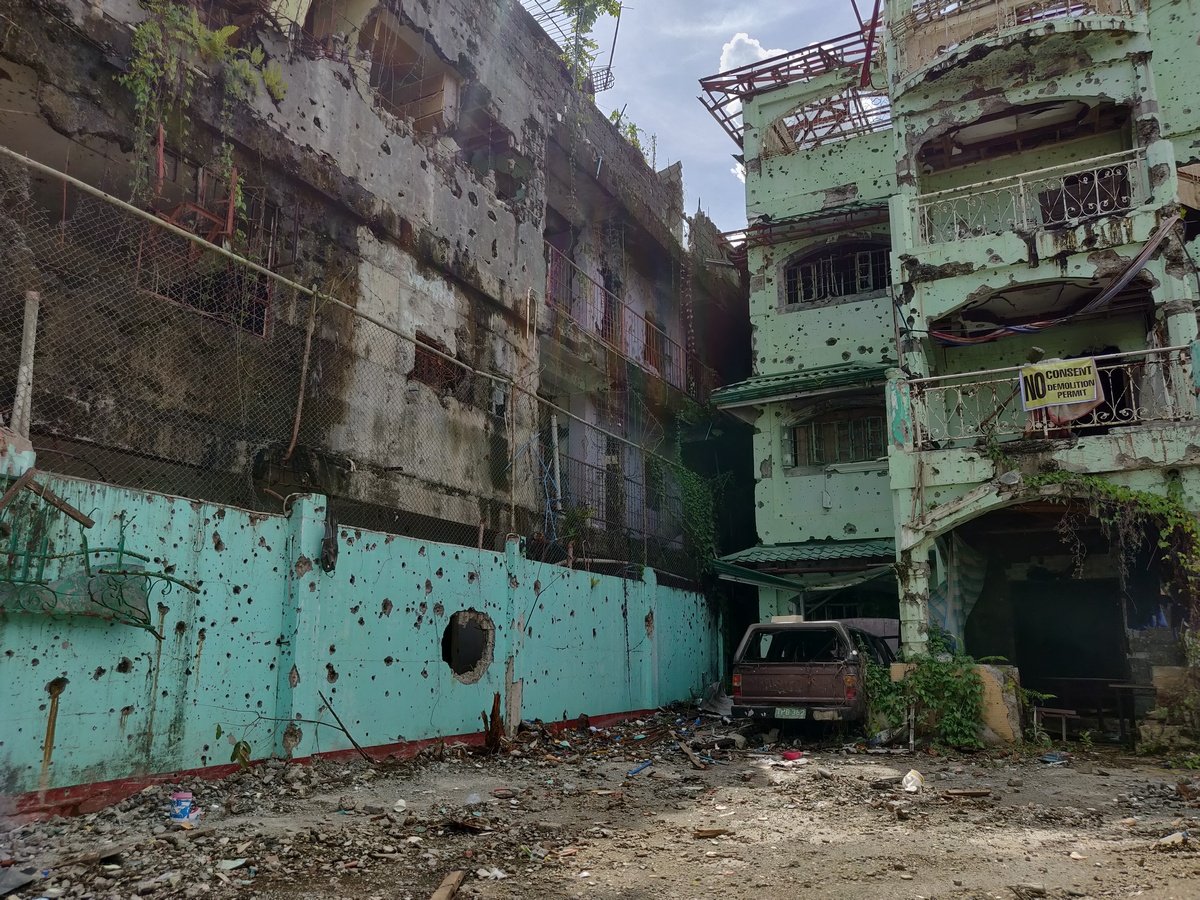 Zerstörte Häuser in Marawi