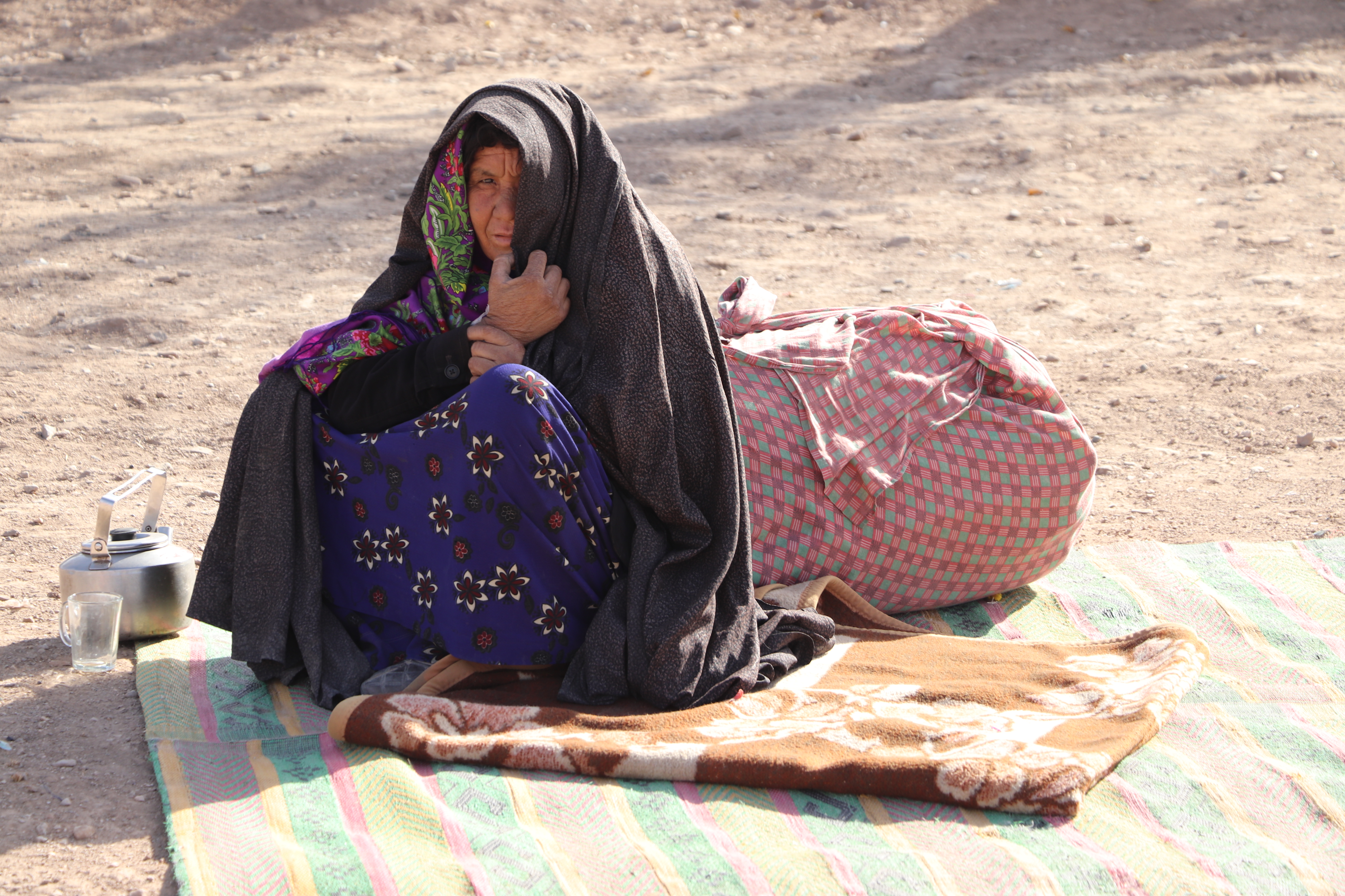 Eine geflüchtete Frau in Afghanistan