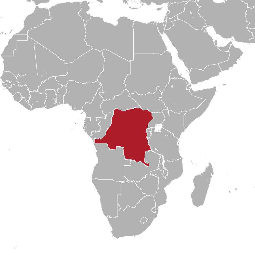 Congo's location on the African continent